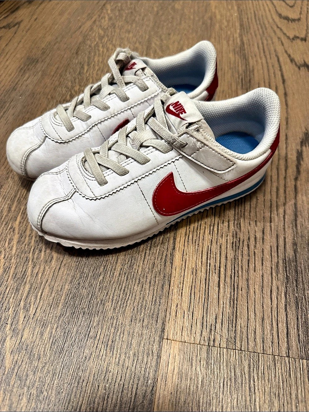 Nike Cortez kids White & Red Sneakers size 13